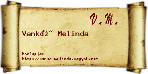 Vankó Melinda névjegykártya